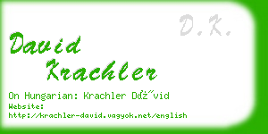 david krachler business card